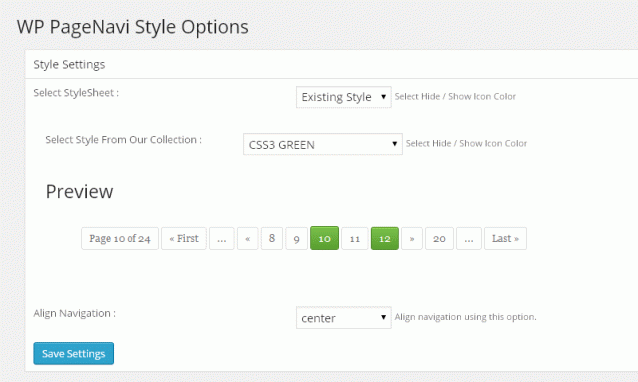 WP PageNavi Style Options